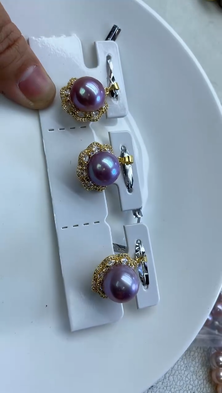 未镶嵌吊坠淡水珍珠薰衣草紫色系 设计款（多样性发一）