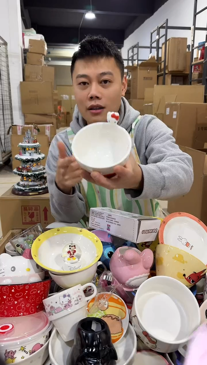 瓷片原盒kt猫公仔碗 