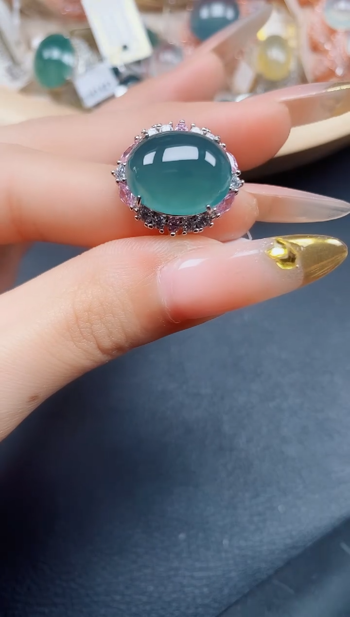 【闪购商品】翡翠戒指银S925镶嵌翡翠