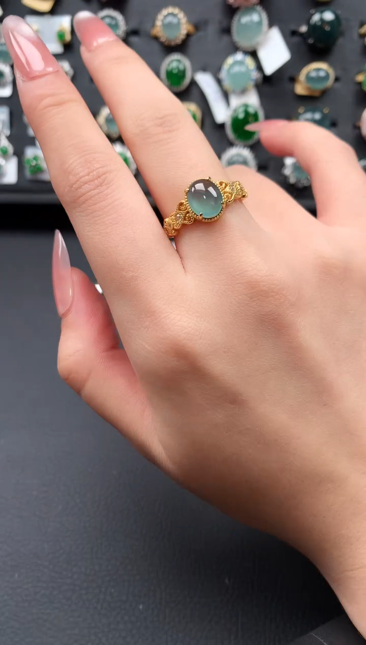 【闪购商品】翡翠戒指银S925镶嵌653141
