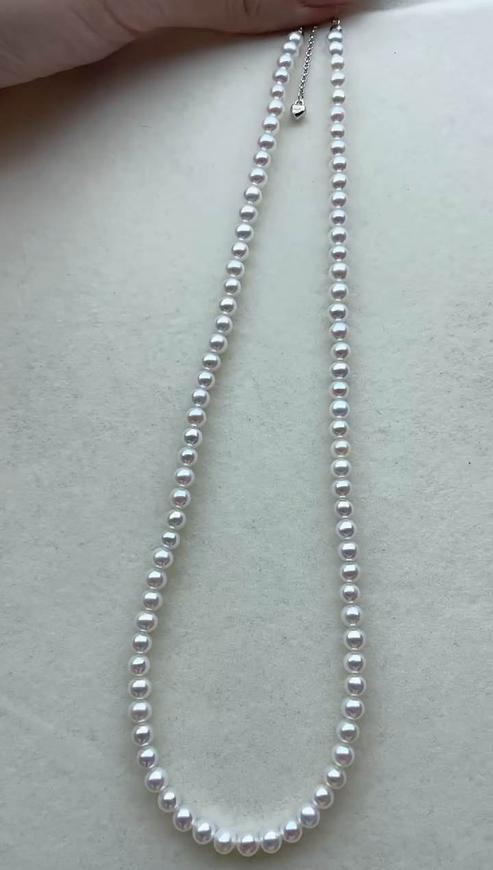 银S925镶嵌淡水珍珠项链80