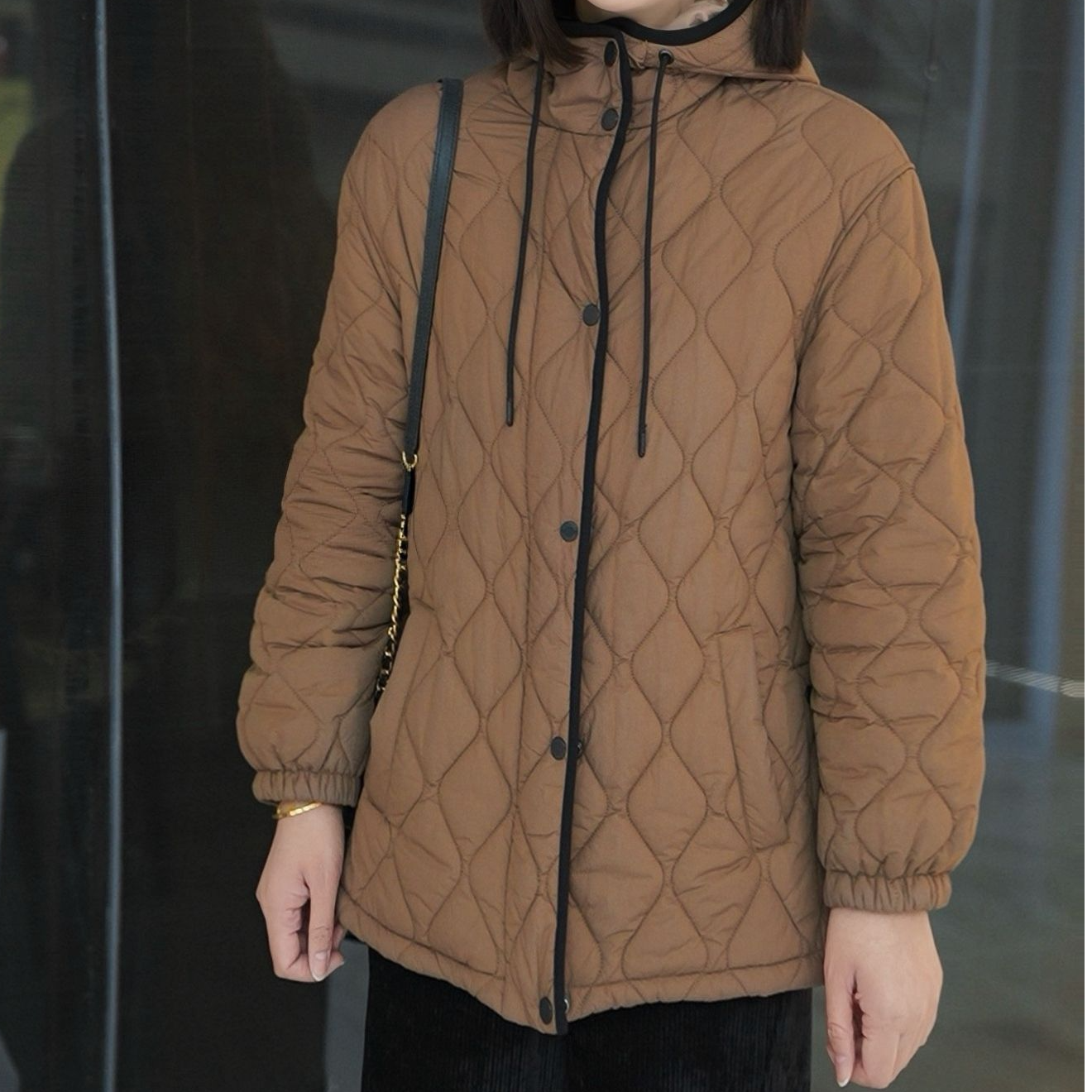 GIRDEAR/哥弟大棉被｜菱格连帽新雪丽加厚保暖两穿棉服外套1400720