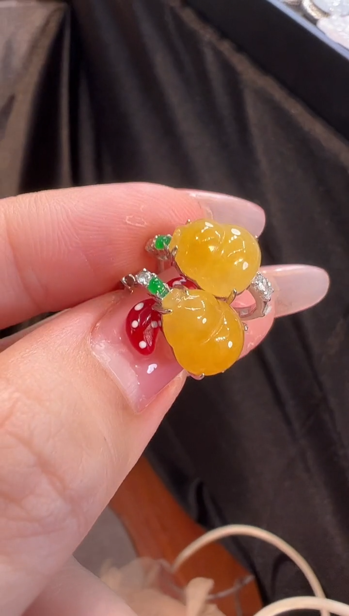 【闪购商品】翡翠耳饰18K金镶嵌耳饰