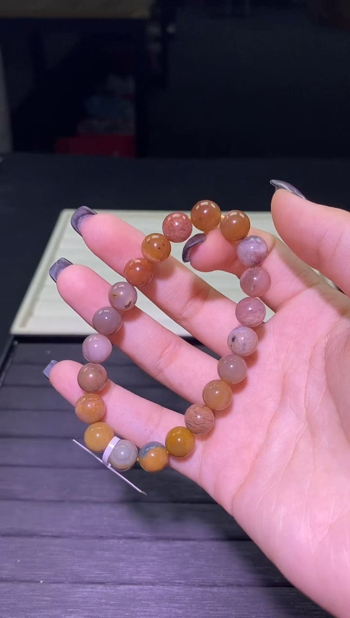 【闪购商品】石英质玉W008阿拉善单圈9mm未镶嵌多样性发其一