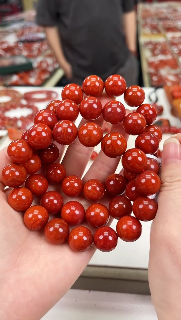南红玛瑙瓦西手串14+未镶嵌（多样式发其一）