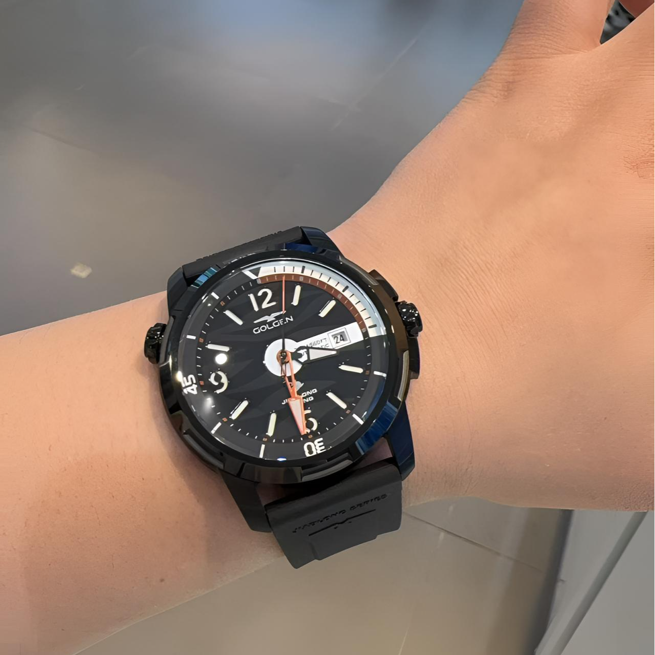 GOLGEN/古尊机械黑武士-黑钢表带男士腕表16020