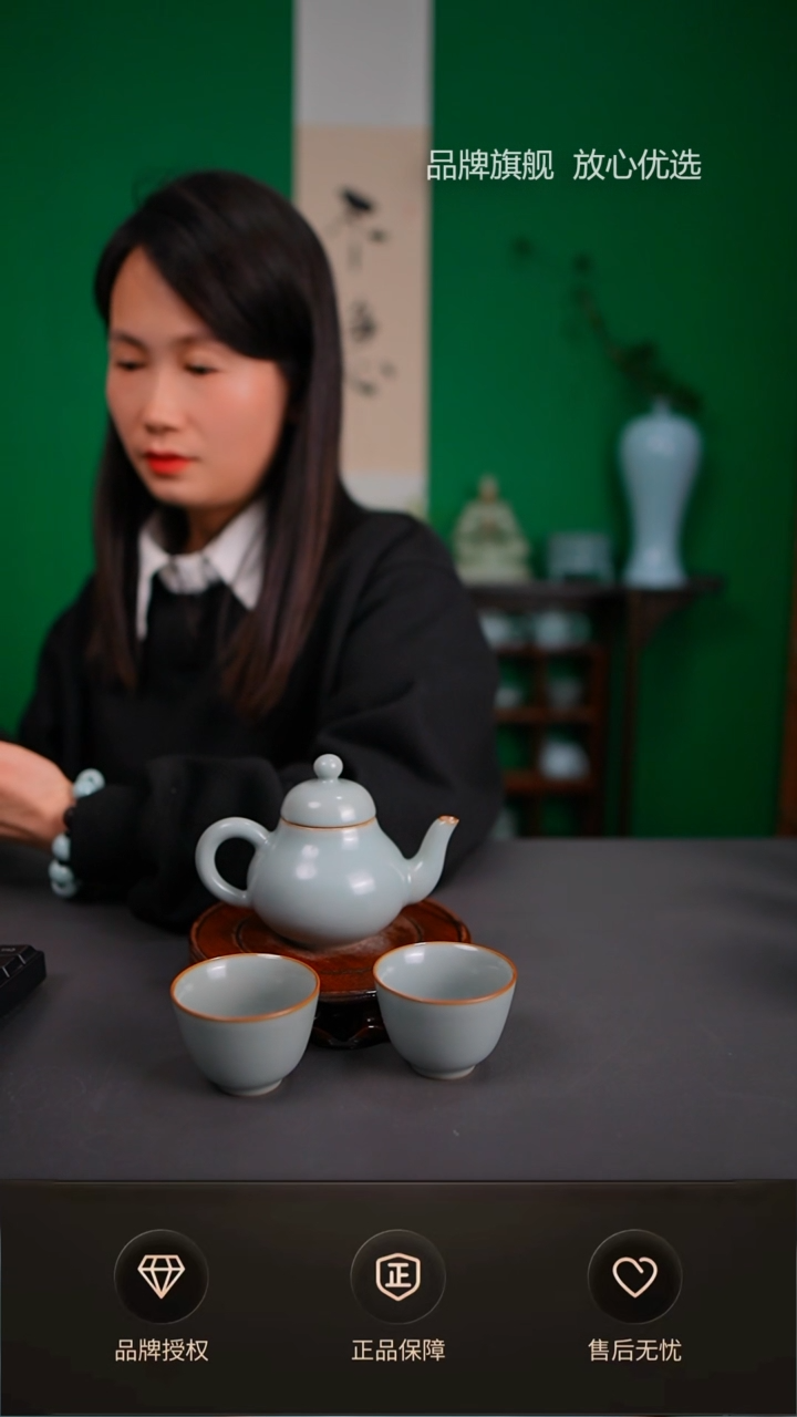【闪购商品】仿古灰青思婷壶不完美 一壶两杯