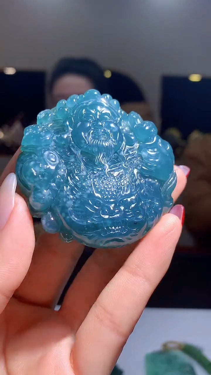 【闪购商品】定制翡翠未镶嵌1002hm-毛货挂件38