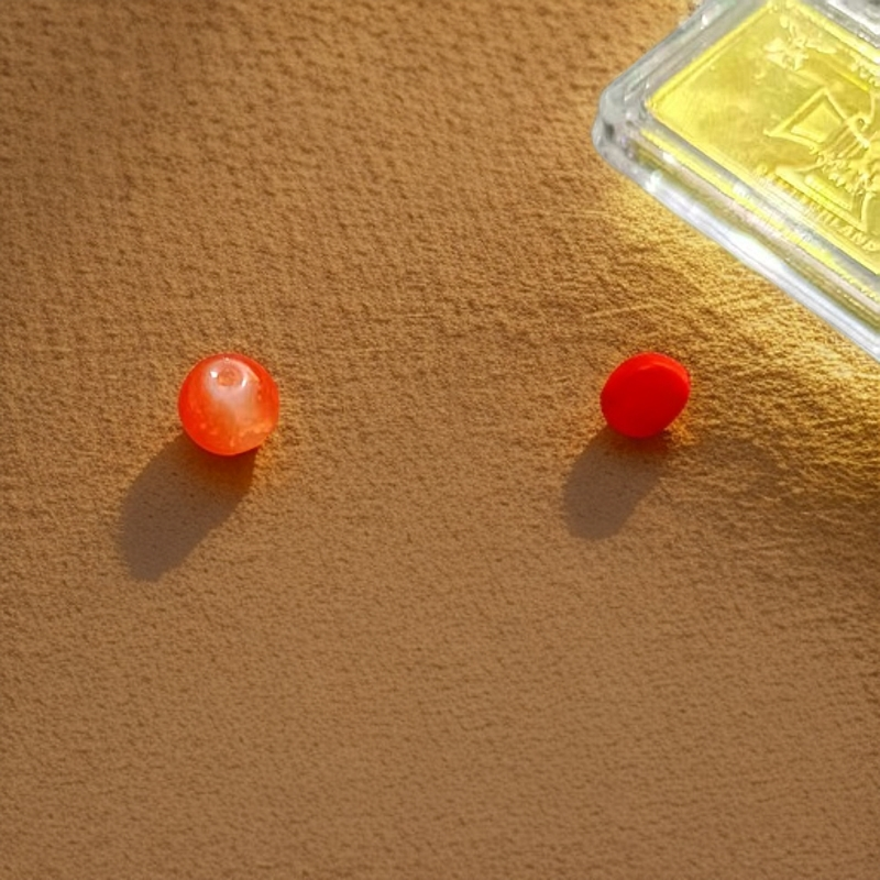 SL888豪奢玛瑙橙单珠圆润光泽配摆件J114