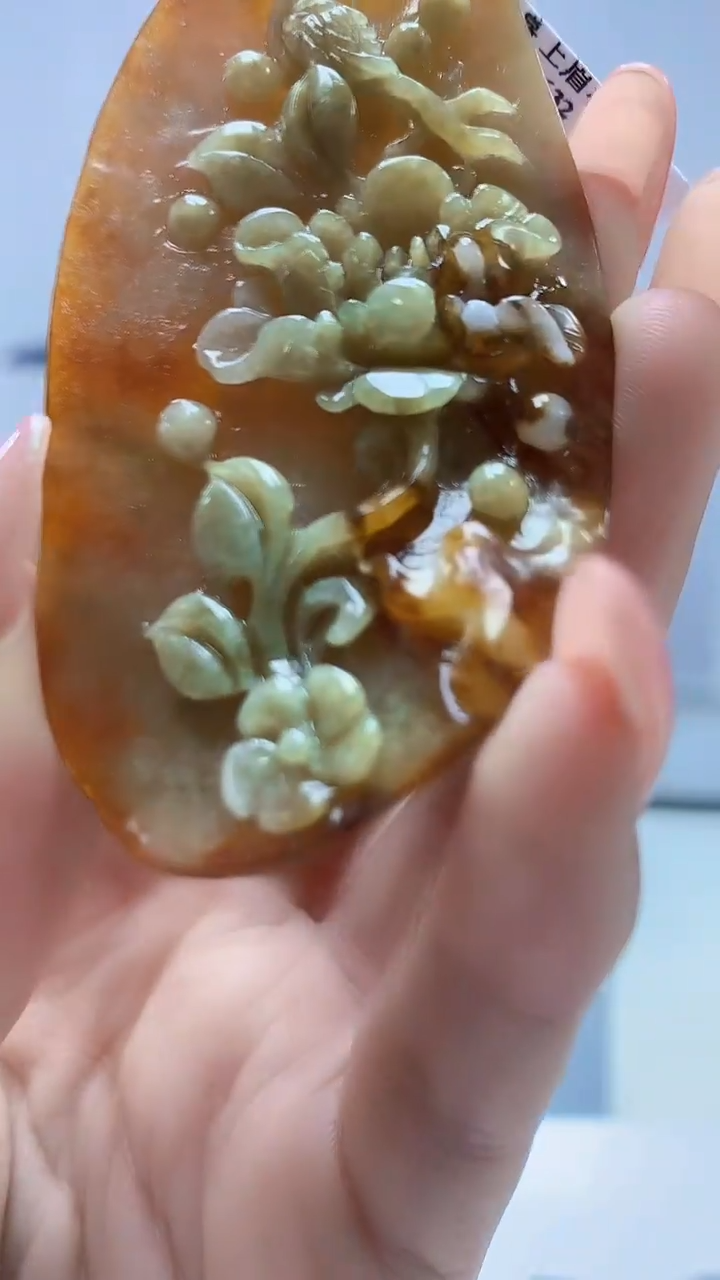 【闪购商品】定制翡翠未镶嵌1502DD-毛货挂件174