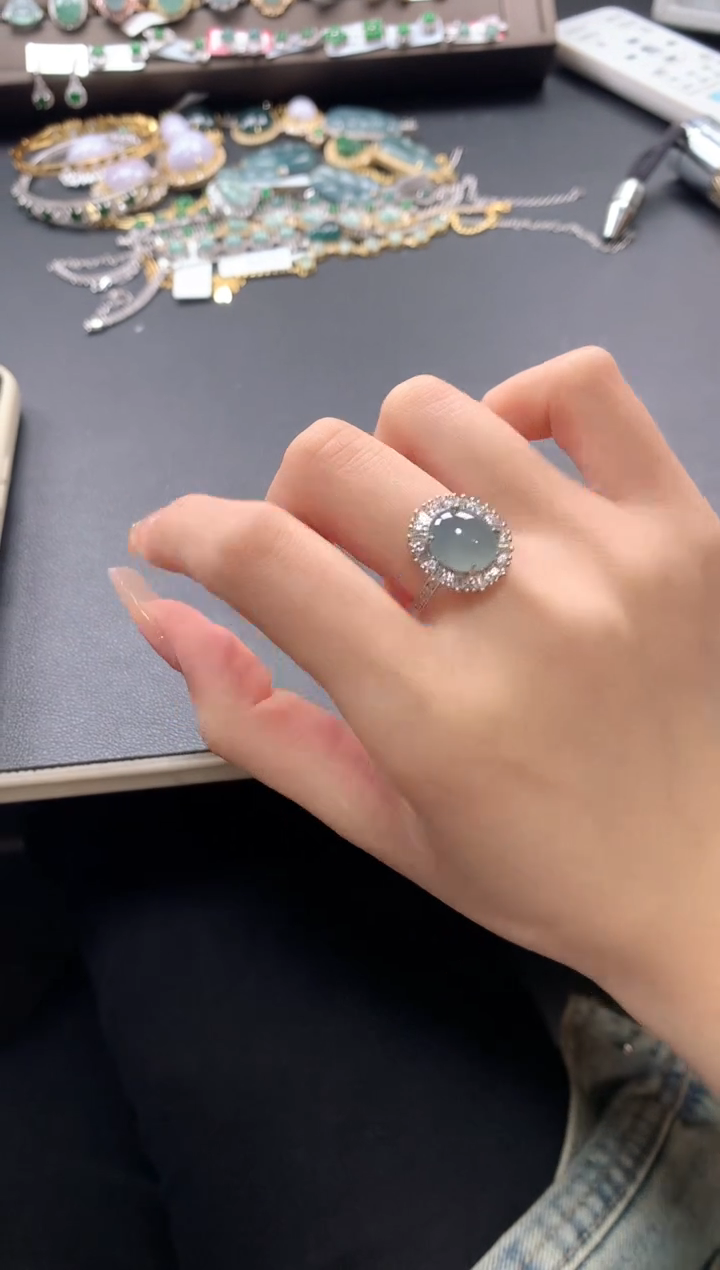 【闪购商品】翡翠戒指银S925镶嵌432432