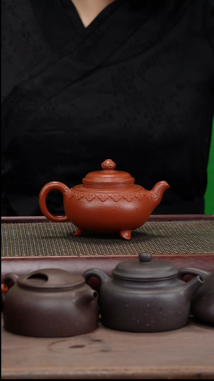 【闪购商品】紫砂茶壶全手朱泥云肩如意