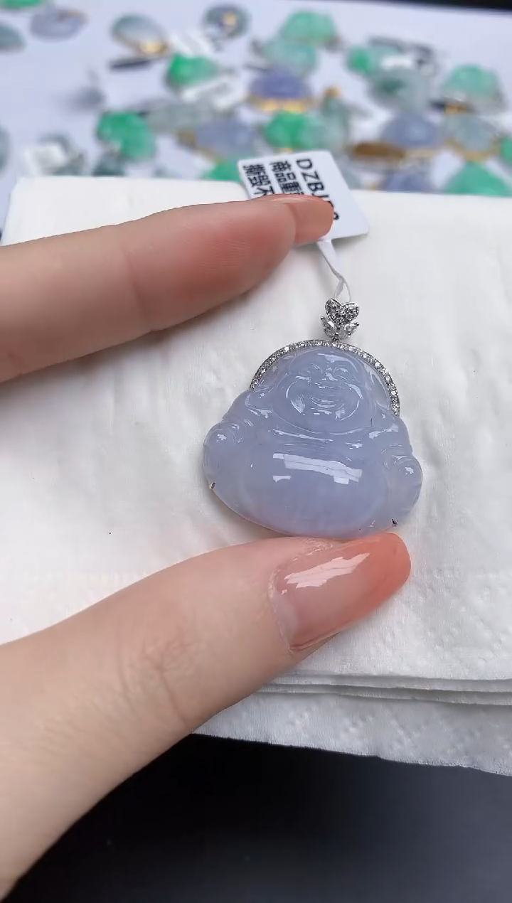 【闪购商品】翡翠颈饰18K金镶嵌天然缅甸翡翠A货