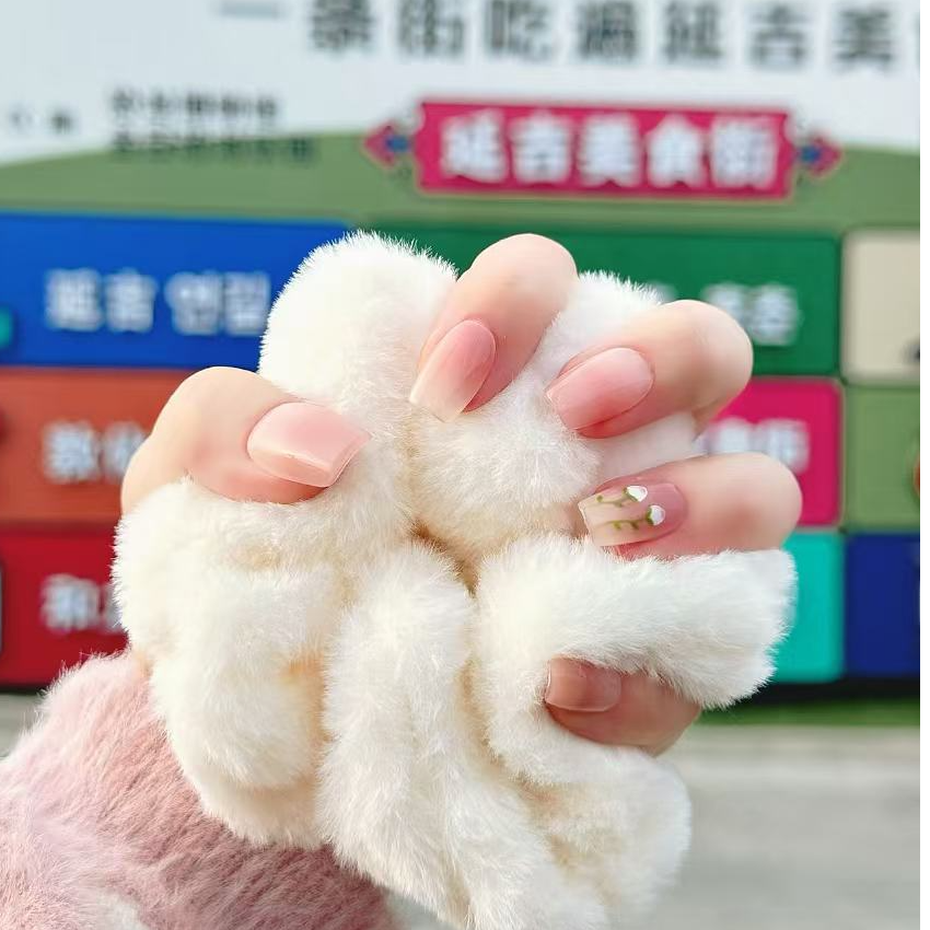 007粉嫩郁金香（纯手工穿戴甲）