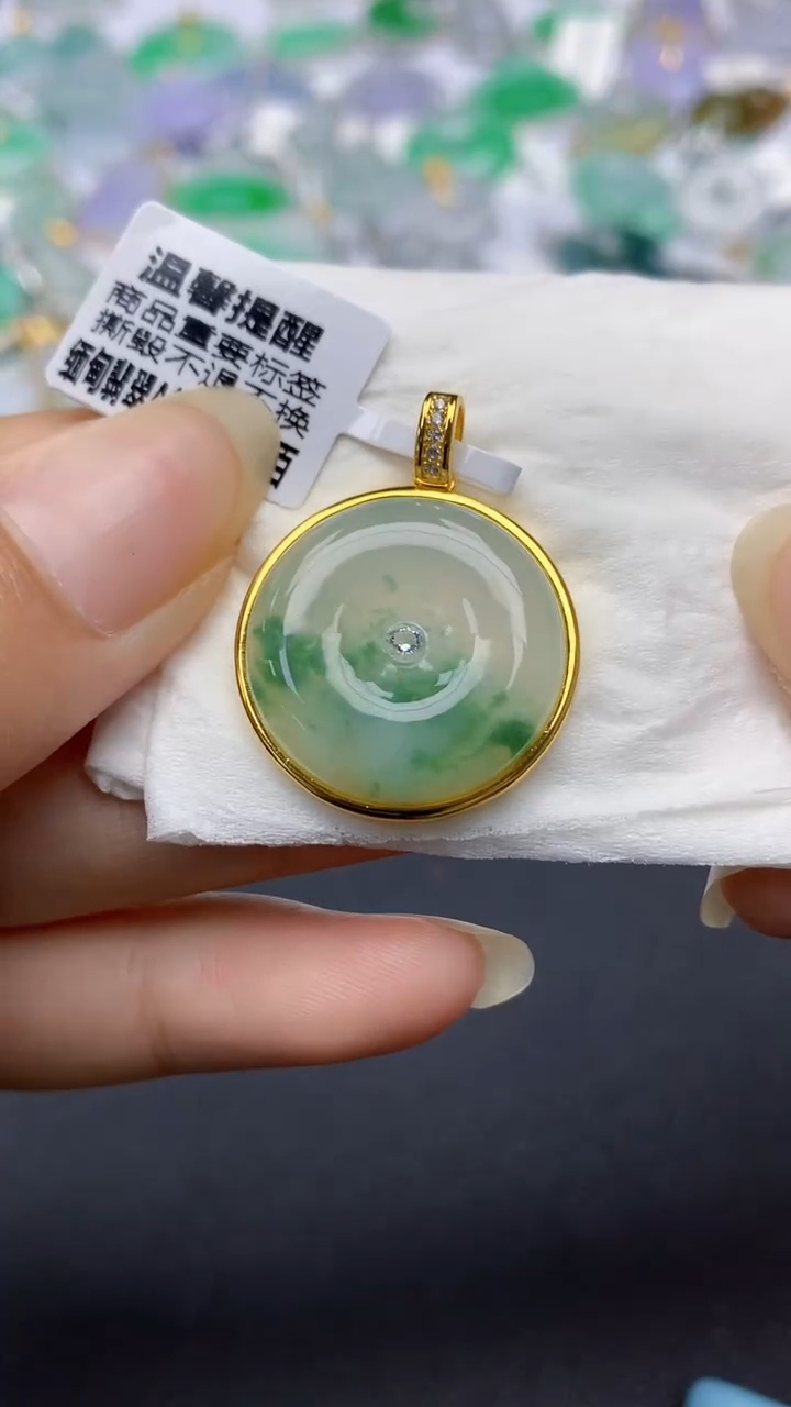 颈饰银S925镶嵌翡翠天然缅甸a货翡翠百元以上9元证书费自理
