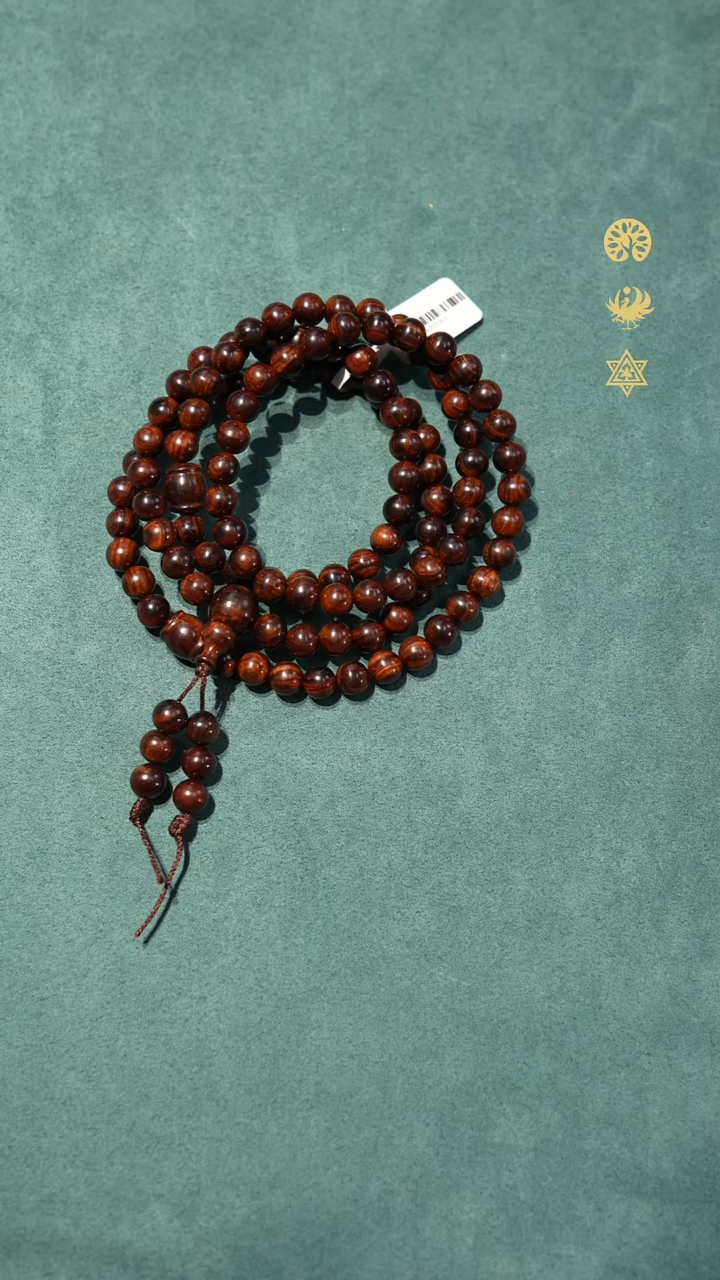 其他黄花梨/降香黄檀老料紫油梨满纹大黑线8mm佛珠