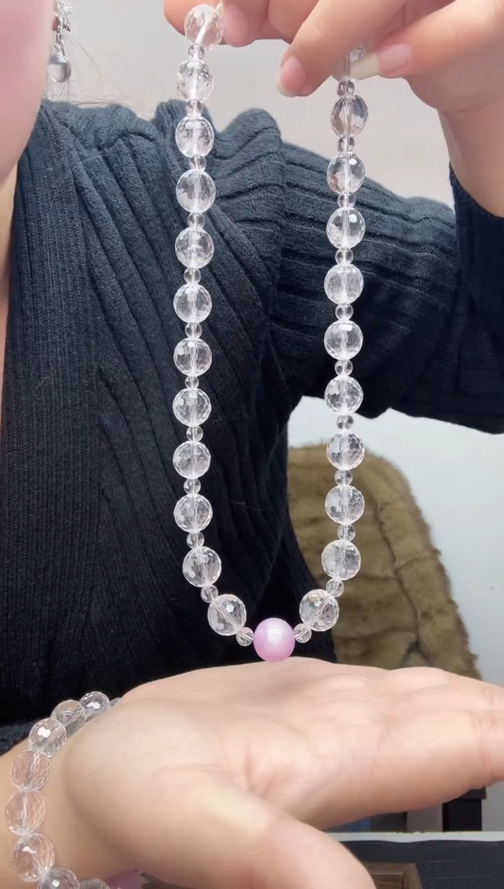 水晶摆件未镶嵌天然白水晶项链05