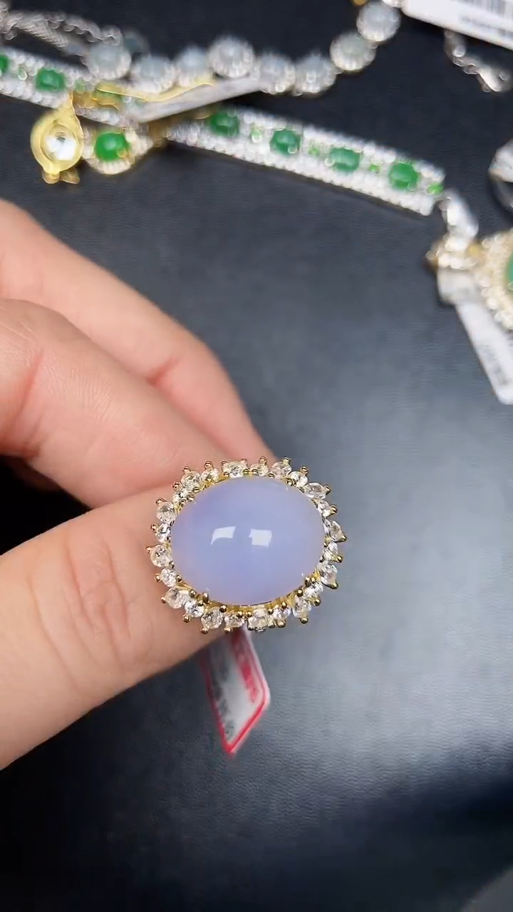 银S925镶嵌戒指翡翠3280