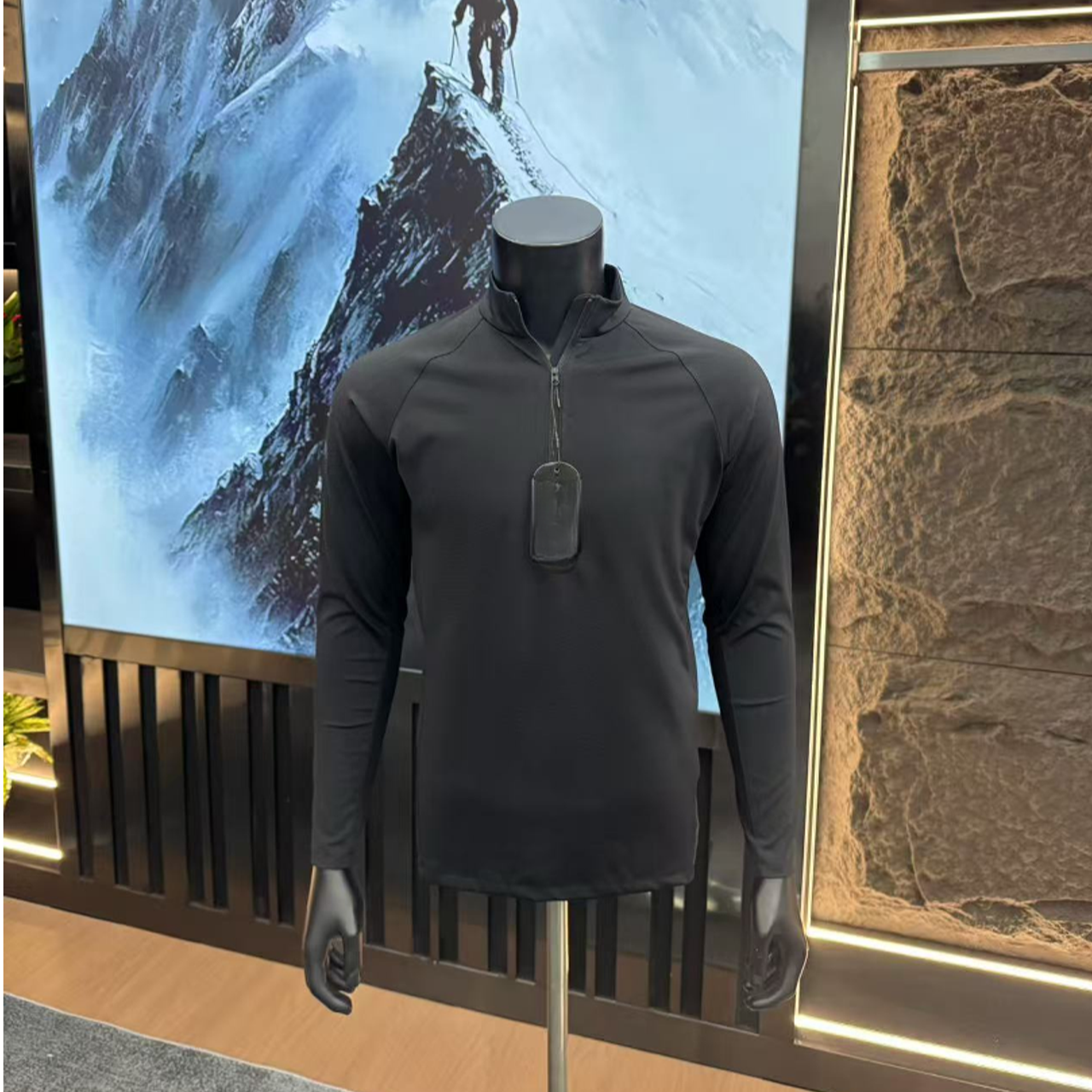 磨毛立领长袖半拉链秋冬套头打底衫