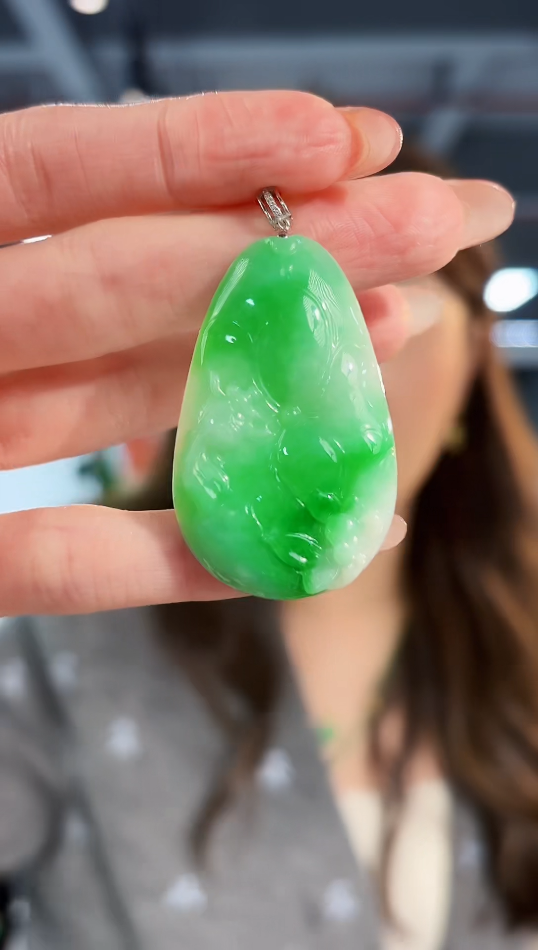 【闪购商品】翡翠颈饰18K金镶嵌缅料A货/支持复检/一件