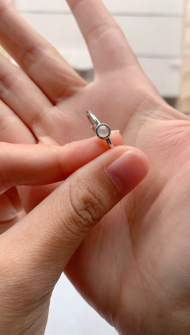 翡翠戒指银S925镶嵌3号