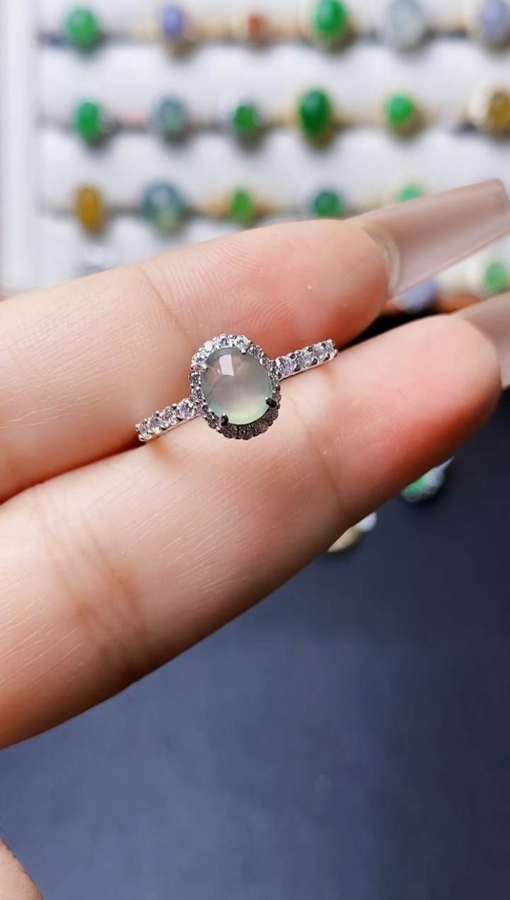 银S925镶嵌戒指翡翠1280