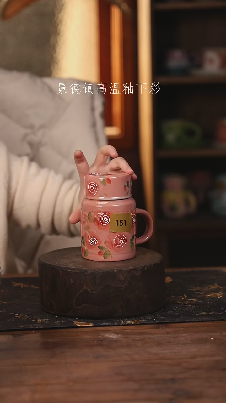 陶瓷景德镇高温釉下手绘陶瓷@L151@