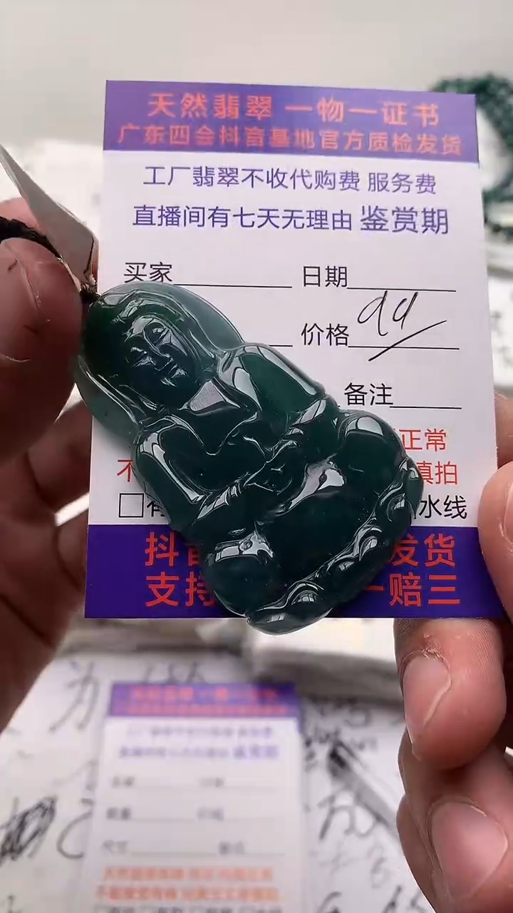 翡翠未镶嵌颈饰观音【品质一般介意慎拍】