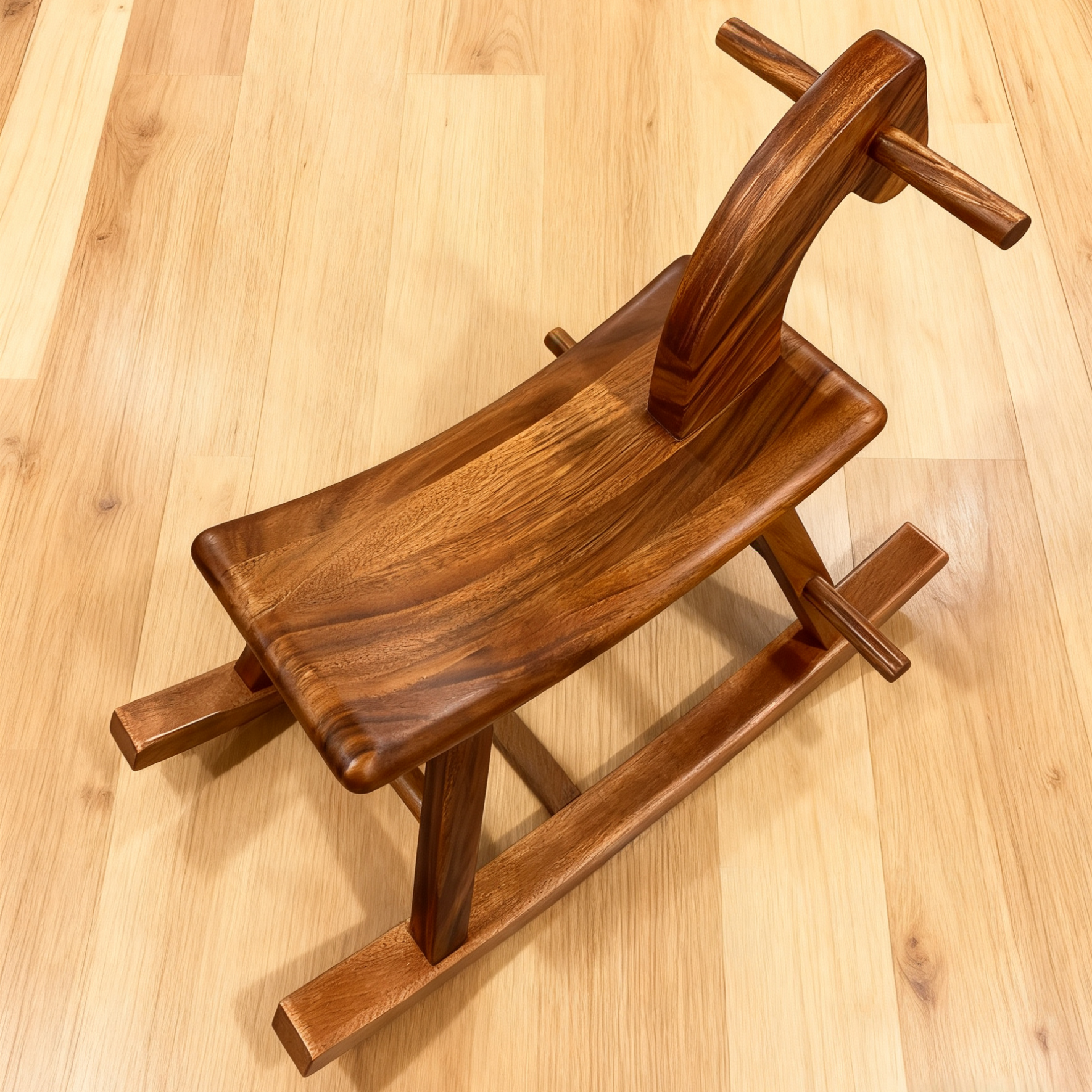 胡桃木木马实木工艺品儿童摇马摇椅摆件周岁生日礼