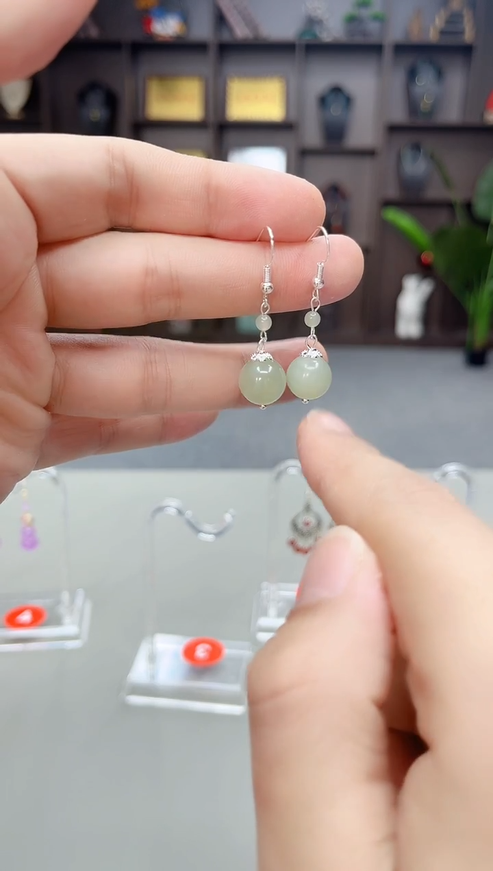 未镶嵌和田玉（青玉）耳饰X26