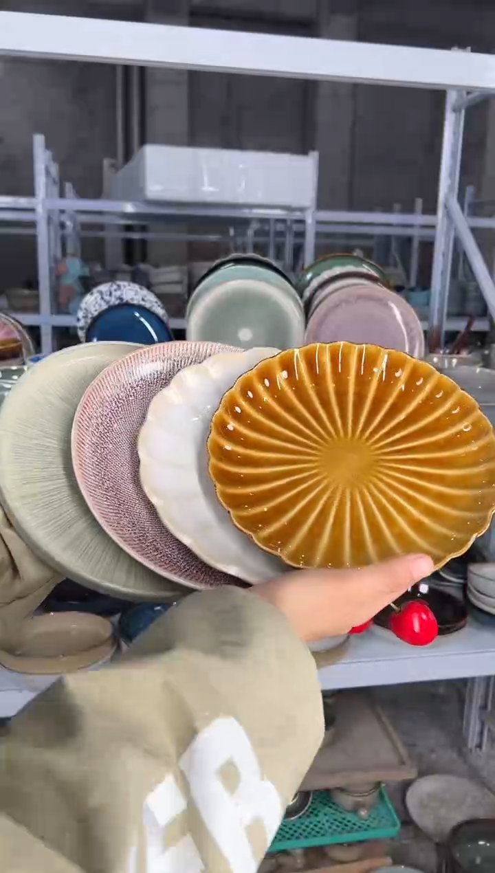 陶瓷外贸尾货瑕疵满20包邮X4小盘