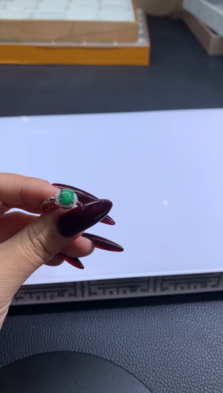 【闪购商品】翡翠戒指银S925镶嵌翡翠