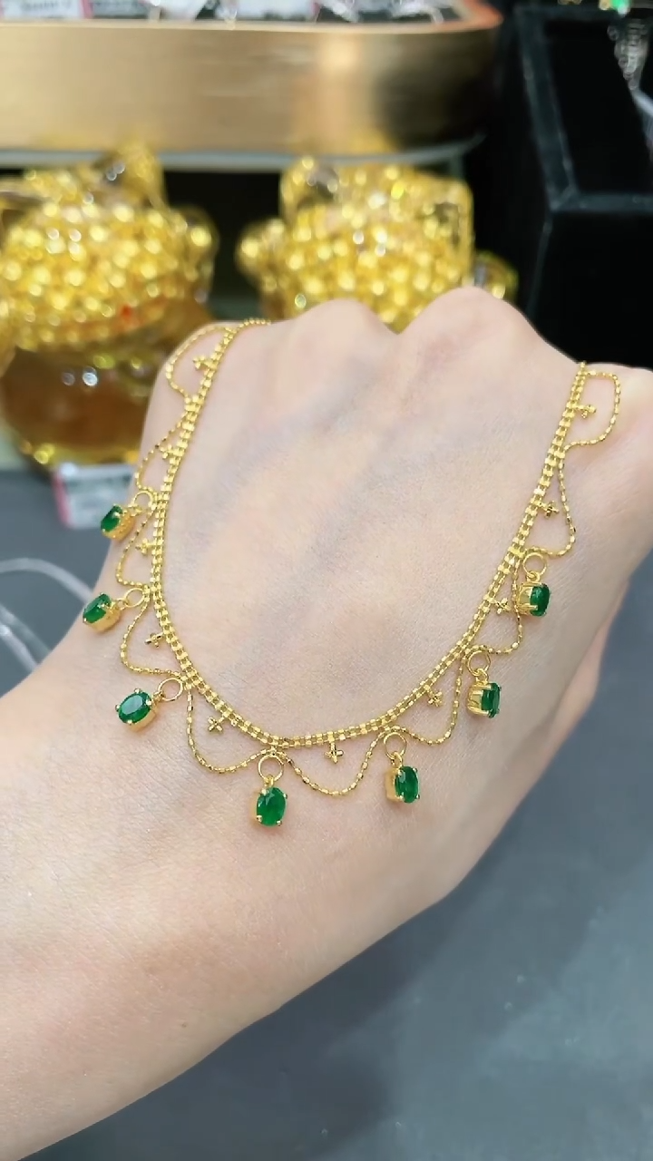 项链18K金镶嵌祖母绿1