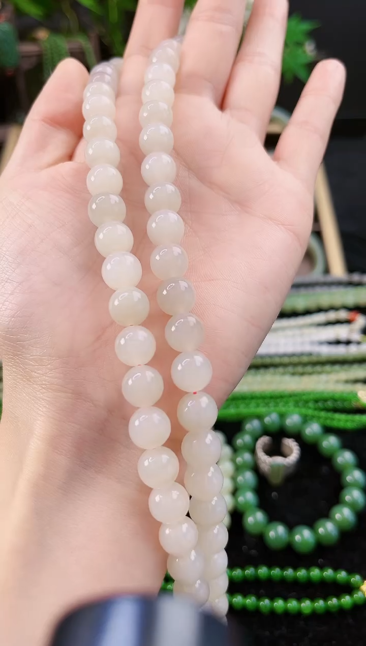 【闪购商品】和田玉珠串未镶嵌藕粉妈妈链（多样性发货）