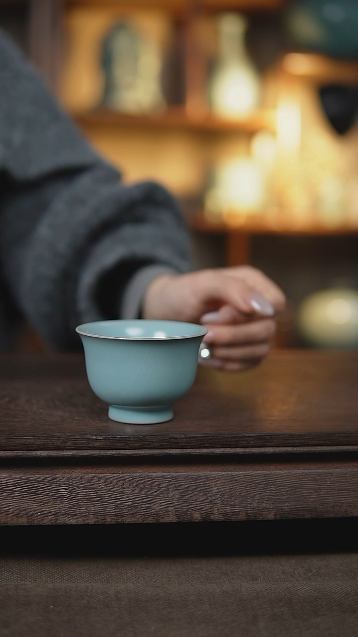 【闪购商品】杯仿古宋臻釉如是杯瑕6