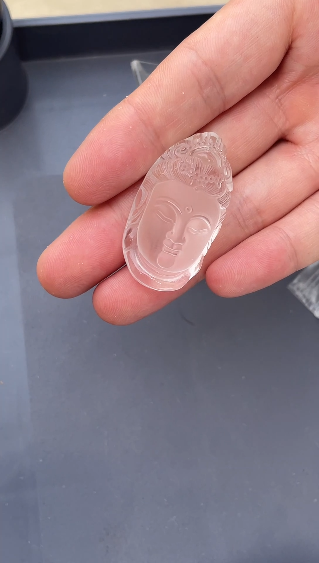 未镶嵌吊坠(不含链)水晶观世音菩萨吊坠