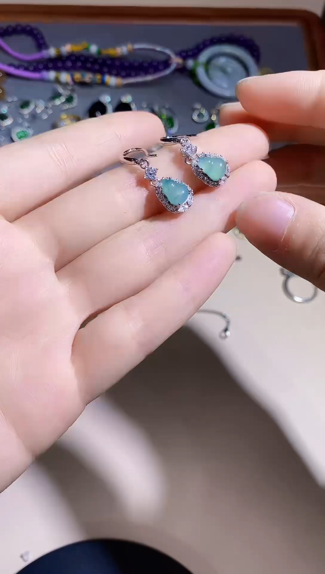 【闪购商品】翡翠耳饰未镶嵌多样性 发其一  【90】