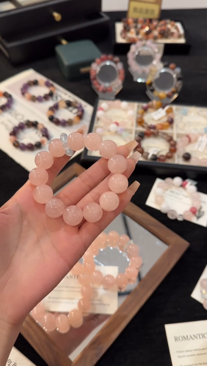 未镶嵌手链水晶粉雾海x2993