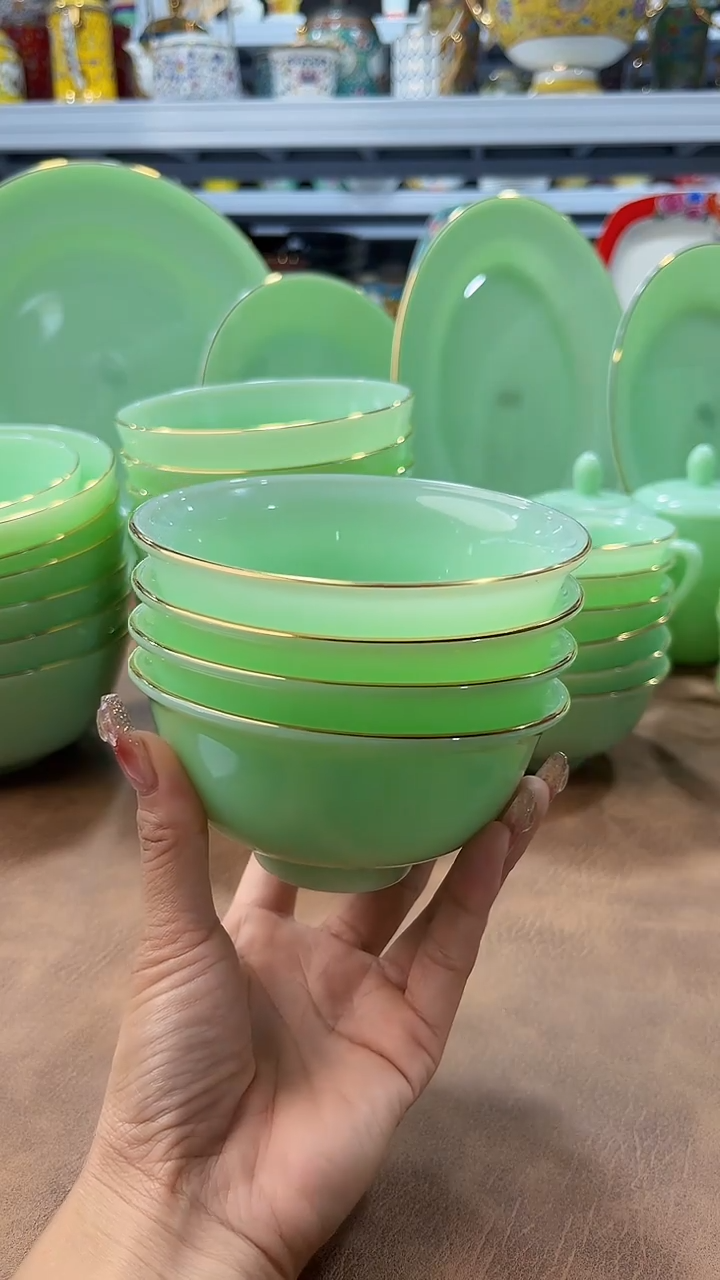 玉瓷4.5英寸饭碗4个景德镇餐具