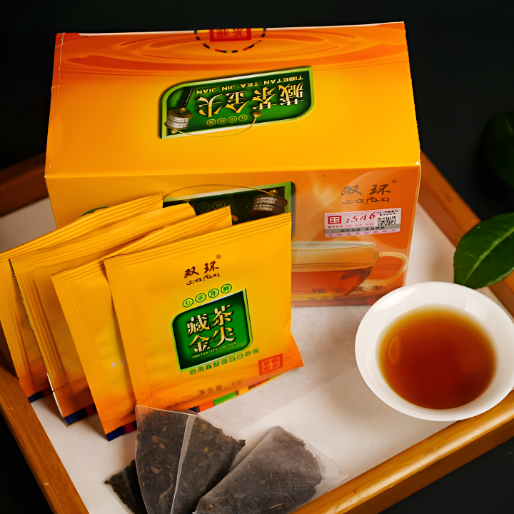 雅安藏茶 双环藏茶金尖100g/盒 黑茶雅安茶厂陈化四川特产茶叶