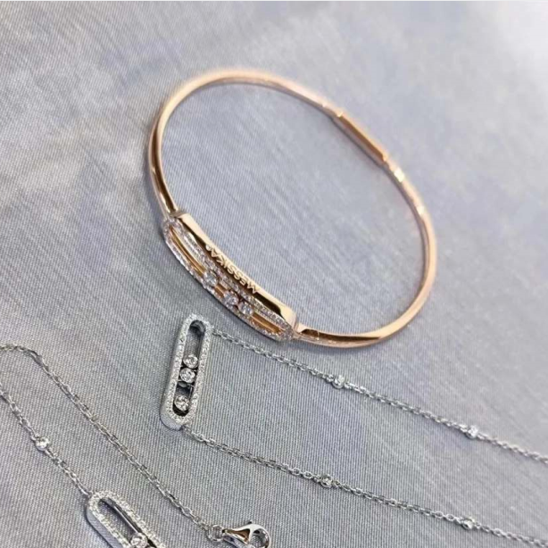 99新  小花6枫 MESSIKA 梅西卡 Move Classique系列 密镶细手镯