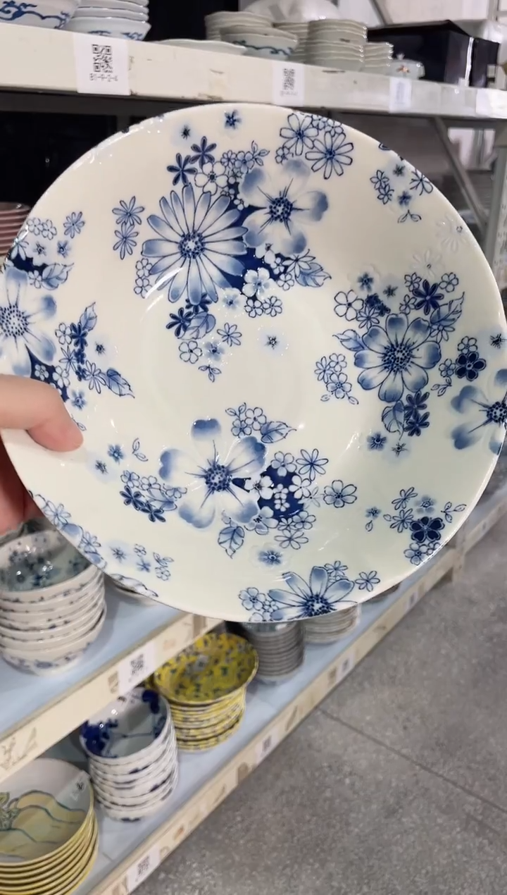 陶瓷花聚会8.2英寸钵 微瑕