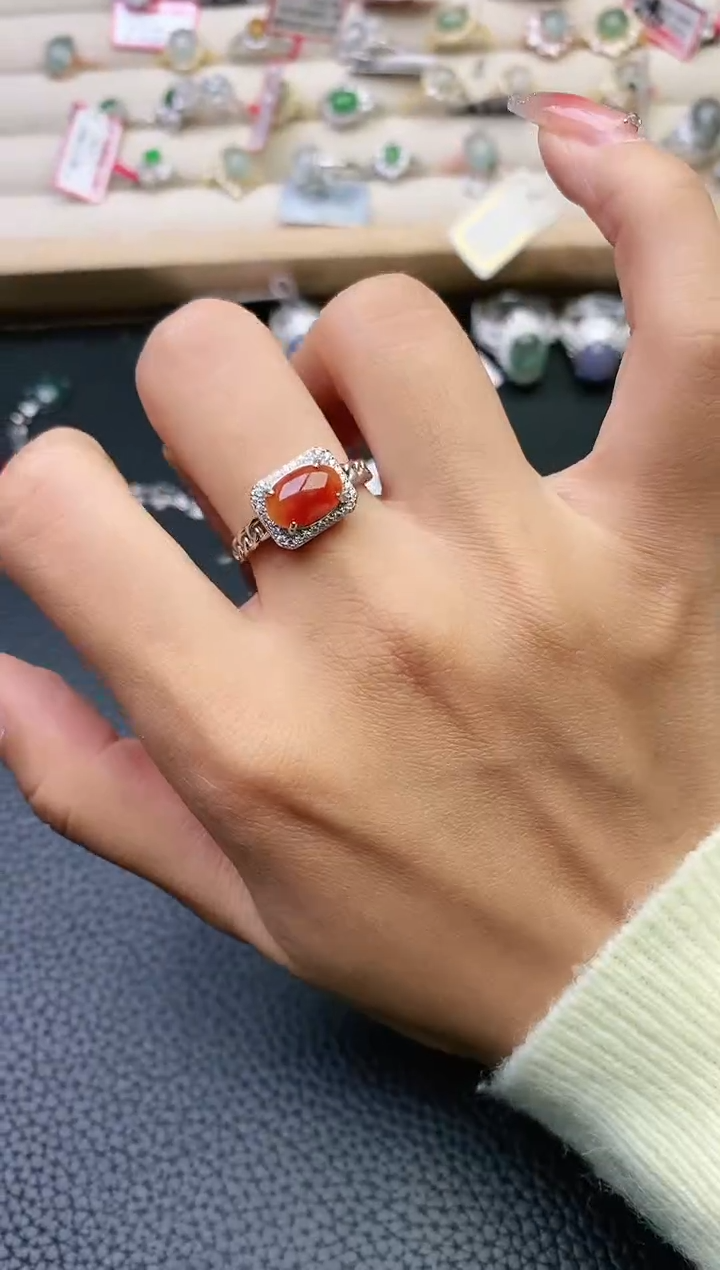 【闪购商品】翡翠戒指银S925镶嵌11111