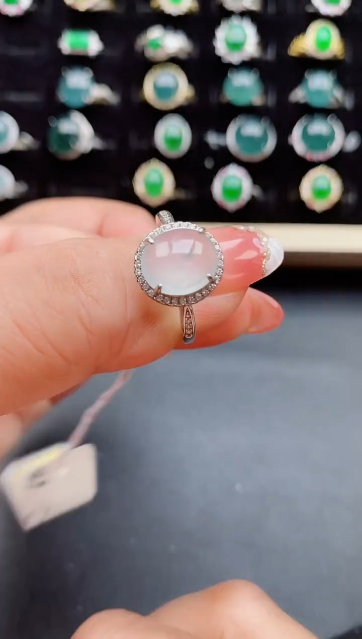 【闪购商品】翡翠戒指银S925镶嵌12121