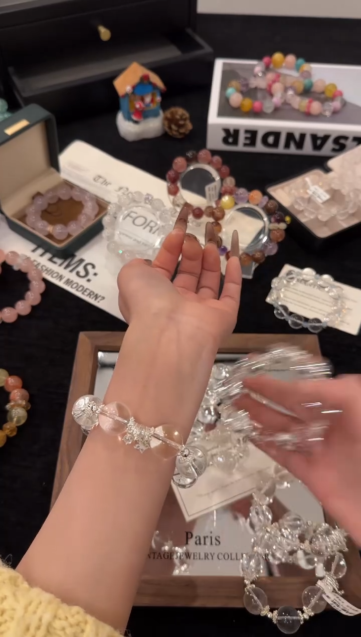 合金手链水晶白水晶x3465