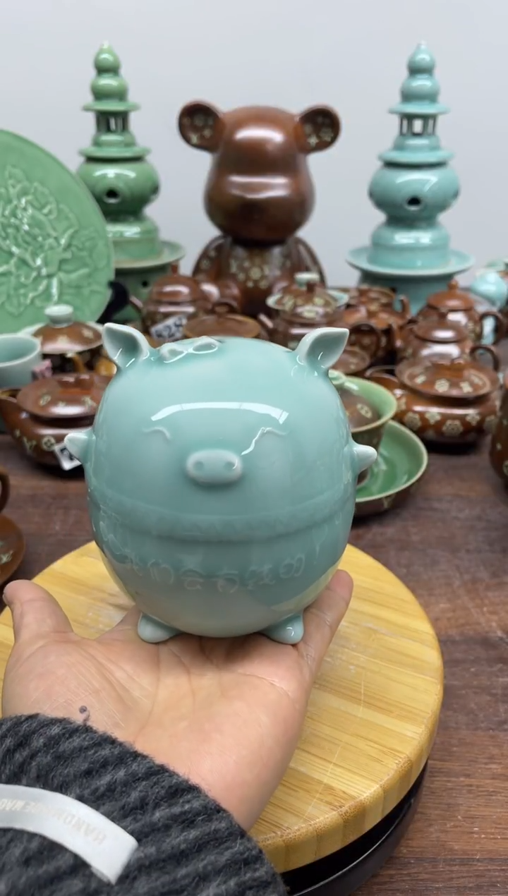 特价青瓷 慧语瓷坊 微瑕存钱罐