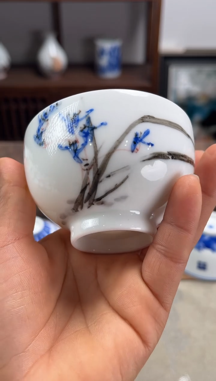 【闪购商品】景德镇文祥窑手工釉下彩陶瓷单杯