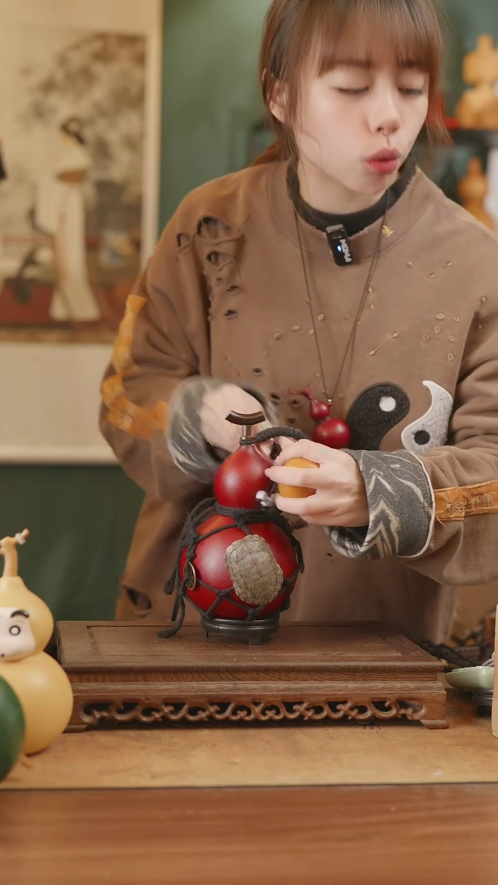 【闪购商品】329号精品天然大漆工艺防渗内胆酒葫芦~