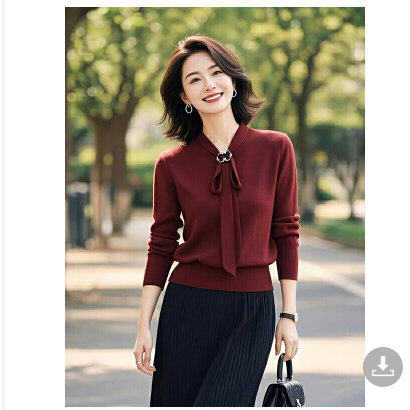 【现货】2025早春新款气质穿搭独特漂亮红色毛衣针织衫上衣设计感女