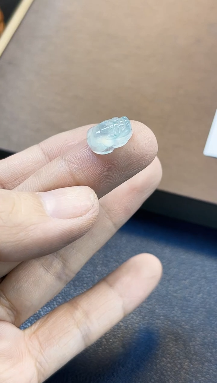 裸石翡翠冰丽01老坑冰胶貔貅12*8.4*4.8